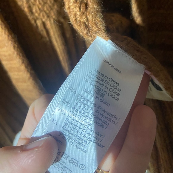 Madewell Women's Whitley Long Sleeve Open Chunky Knit Brown Cardigan Sweater S - Picture 3 of 6